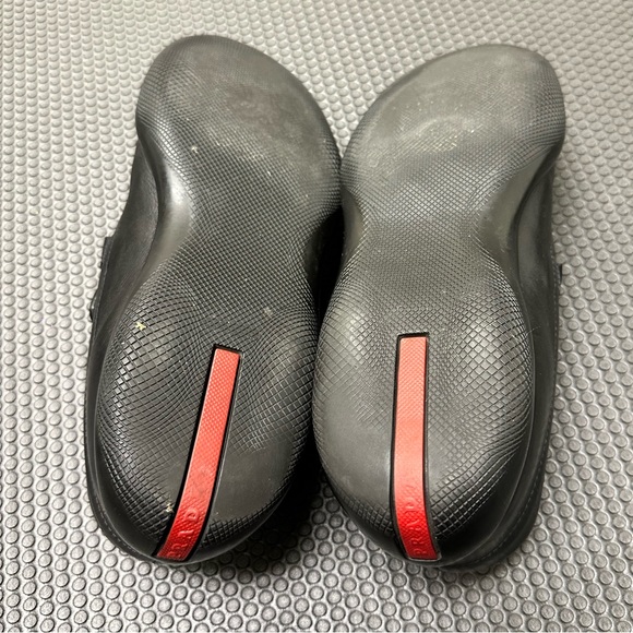 PRADA BLACK LEATHER LOAFERS SLIP ON #141187 MEN'S SHOES SIZE 8 1/2 MADE IN ITALY - Picture 6 of 6